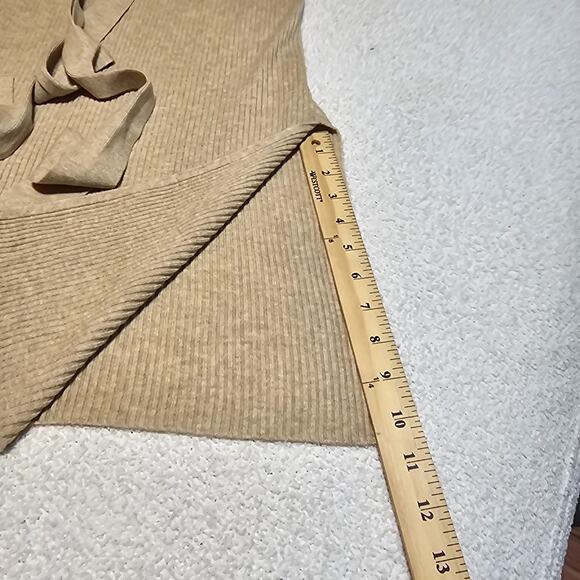 NWT Isabel by Ingrid & Isabel Maternity Ribbed Knit Tie Waist Midi Dress Beige M - Picture 9 of 11